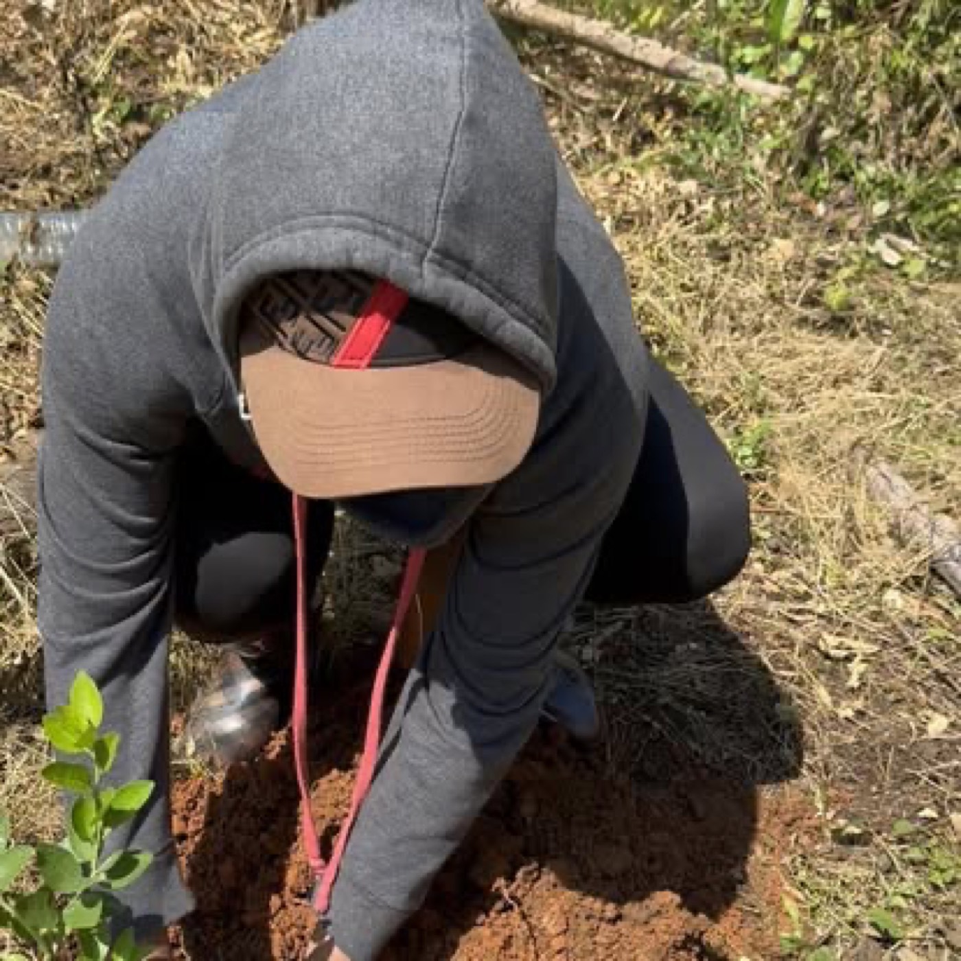 Jeune de l'orphelinat lors d'une plantation, projet d'autonomie